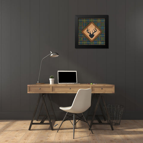 Antlers Black Modern Wood Framed Art Print by Lewis, Kim