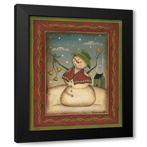 Jingle Bells Black Modern Wood Framed Art Print by Lewis, Kim