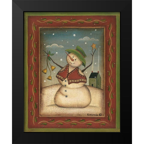 Jingle Bells Black Modern Wood Framed Art Print by Lewis, Kim