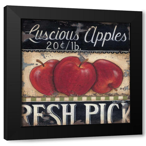 Luscious Apples Black Modern Wood Framed Art Print by Lewis, Kim