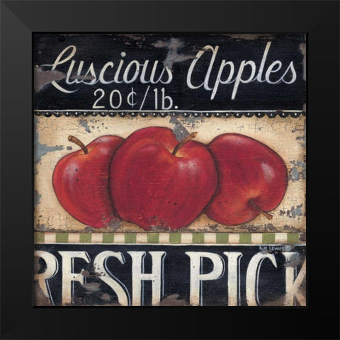 Luscious Apples Black Modern Wood Framed Art Print by Lewis, Kim