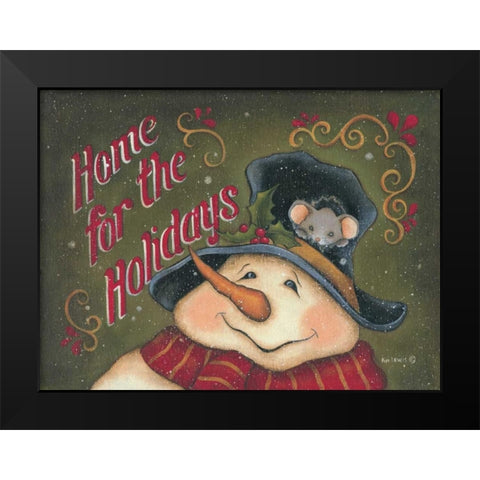 Home for the Holidays Black Modern Wood Framed Art Print by Lewis, Kim