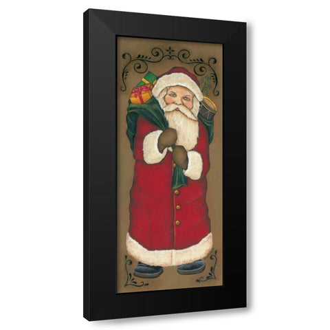 Santa Clause Black Modern Wood Framed Art Print by Lewis, Kim