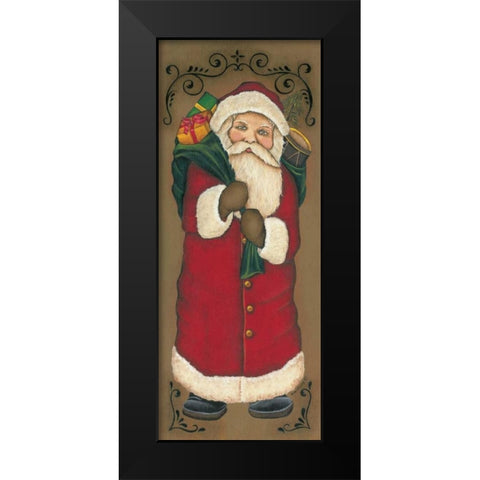Santa Clause Black Modern Wood Framed Art Print by Lewis, Kim