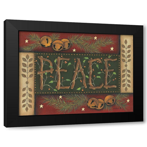 Peace Black Modern Wood Framed Art Print by Lewis, Kim