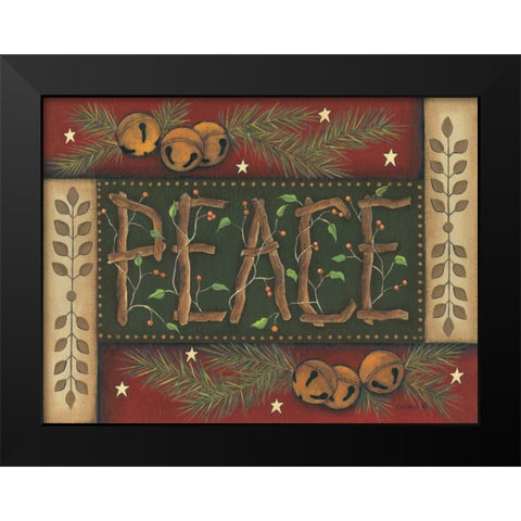 Peace Black Modern Wood Framed Art Print by Lewis, Kim