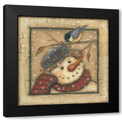 Snowman I Black Modern Wood Framed Art Print by Lewis, Kim