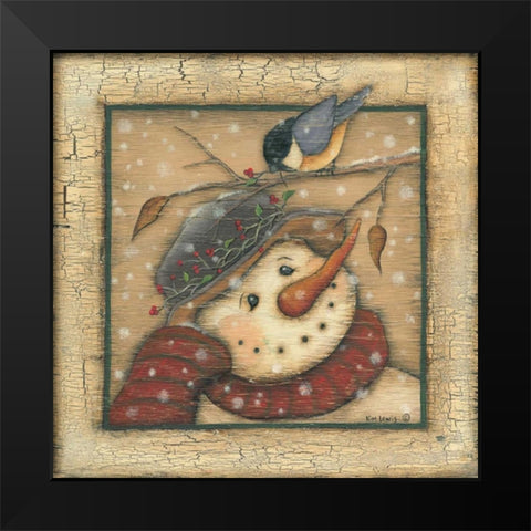 Snowman I Black Modern Wood Framed Art Print by Lewis, Kim