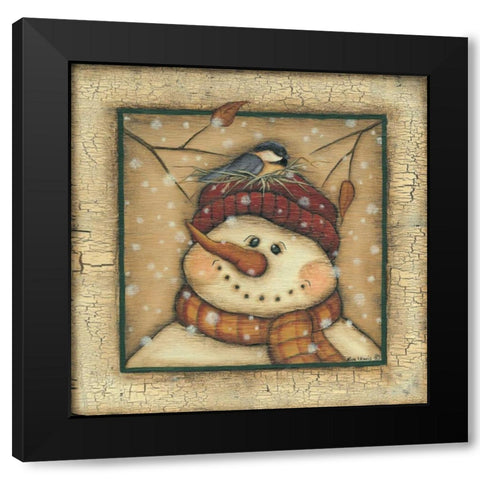Snowman II Black Modern Wood Framed Art Print by Lewis, Kim