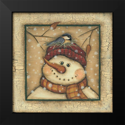 Snowman II Black Modern Wood Framed Art Print by Lewis, Kim