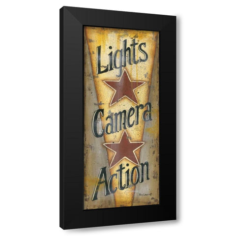 Lights-Camera-Action Black Modern Wood Framed Art Print with Double Matting by Lewis, Kim