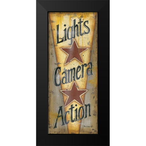 Lights-Camera-Action Black Modern Wood Framed Art Print by Lewis, Kim