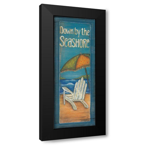 Down by the Seashore Black Modern Wood Framed Art Print by Lewis, Kim
