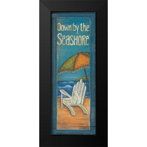Down by the Seashore Black Modern Wood Framed Art Print by Lewis, Kim