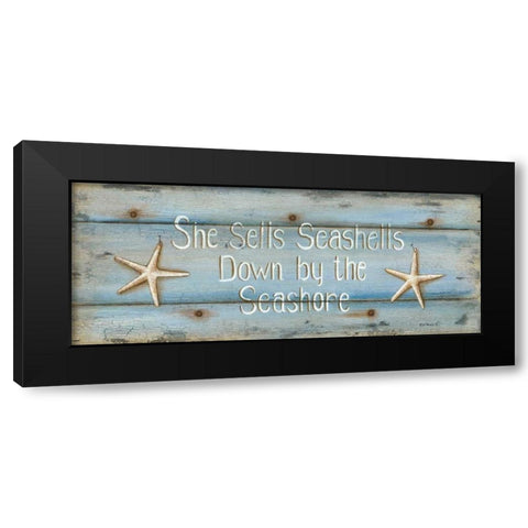 She Sells Seashells Black Modern Wood Framed Art Print by Lewis, Kim