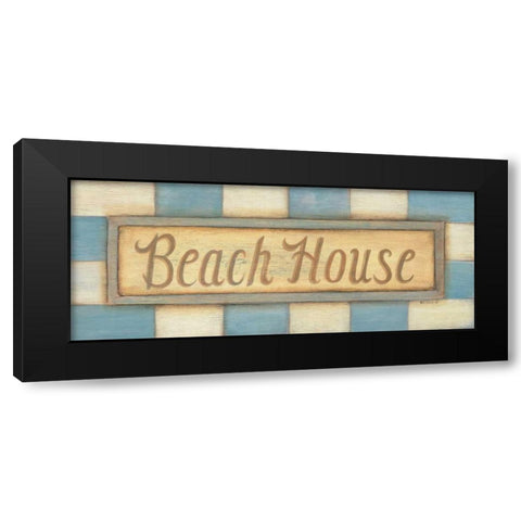 Beach House Black Modern Wood Framed Art Print by Lewis, Kim