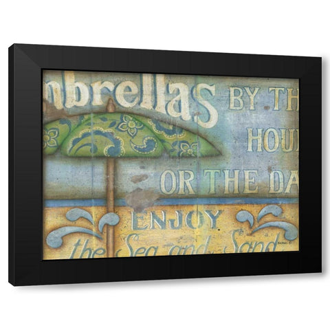 Umbrella Black Modern Wood Framed Art Print by Lewis, Kim