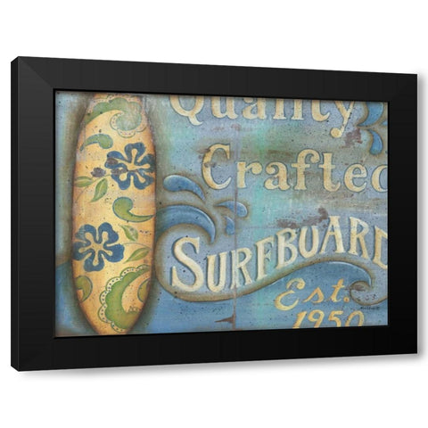 Surfboard Black Modern Wood Framed Art Print by Lewis, Kim