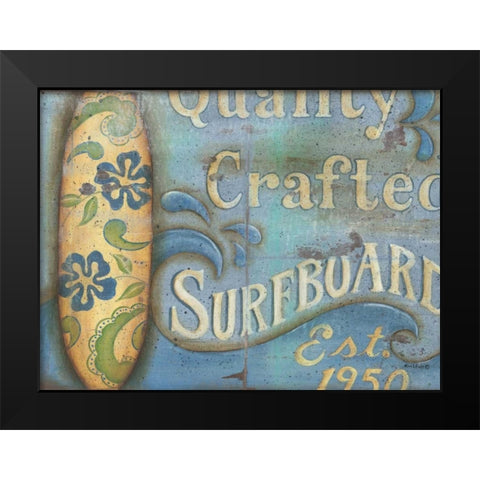 Surfboard Black Modern Wood Framed Art Print by Lewis, Kim
