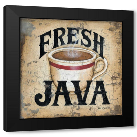 Fresh Java Black Modern Wood Framed Art Print by Lewis, Kim