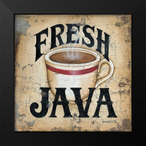 Fresh Java Black Modern Wood Framed Art Print by Lewis, Kim