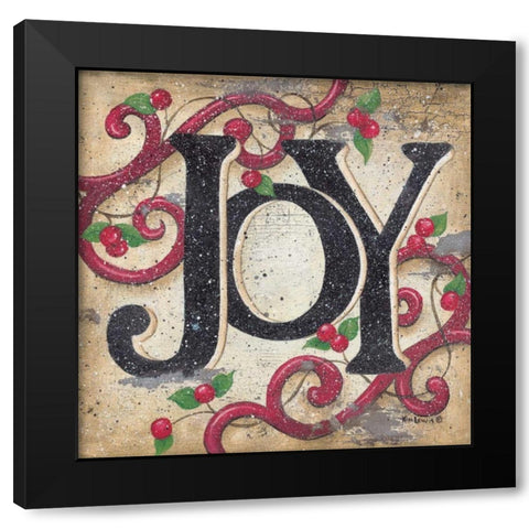 Joy Black Modern Wood Framed Art Print with Double Matting by Lewis, Kim