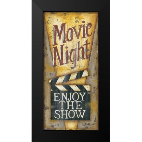 Movie Night Black Modern Wood Framed Art Print by Lewis, Kim