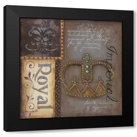 Royal Black Modern Wood Framed Art Print by Lewis, Kim