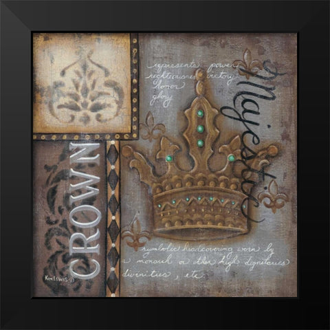 Crown Black Modern Wood Framed Art Print by Lewis, Kim