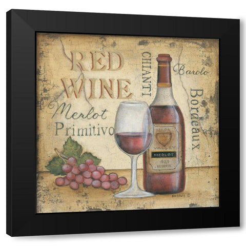 Red Wine Black Modern Wood Framed Art Print with Double Matting by Lewis, Kim