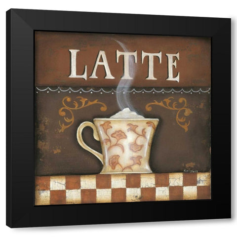 Latte Black Modern Wood Framed Art Print by Lewis, Kim