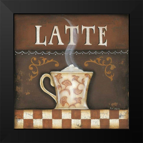 Latte Black Modern Wood Framed Art Print by Lewis, Kim