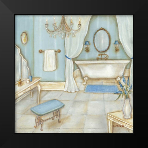 Blue Tub Black Modern Wood Framed Art Print by Lewis, Kim