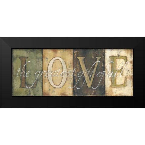Love Black Modern Wood Framed Art Print by Lewis, Kim