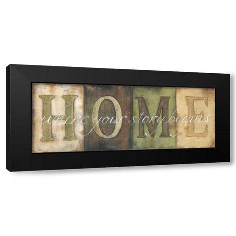 Home Black Modern Wood Framed Art Print by Lewis, Kim