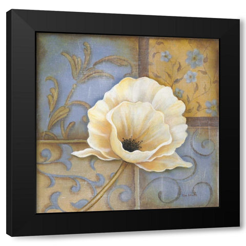 White Poppy Black Modern Wood Framed Art Print by Lewis, Kim
