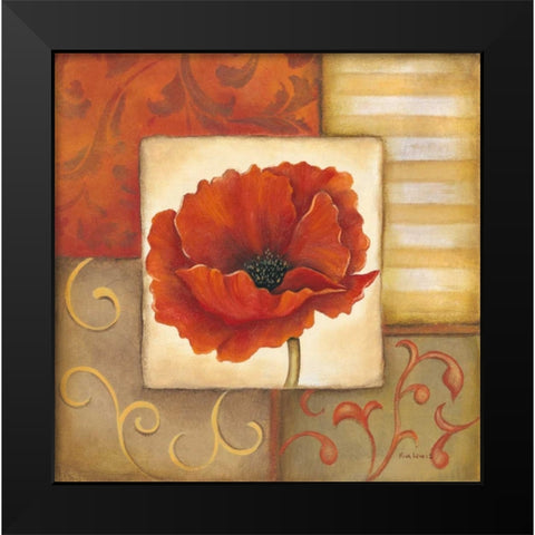Orange Poppy I Black Modern Wood Framed Art Print by Lewis, Kim