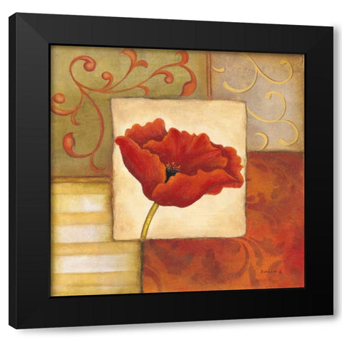 Orange Poppy II Black Modern Wood Framed Art Print by Lewis, Kim