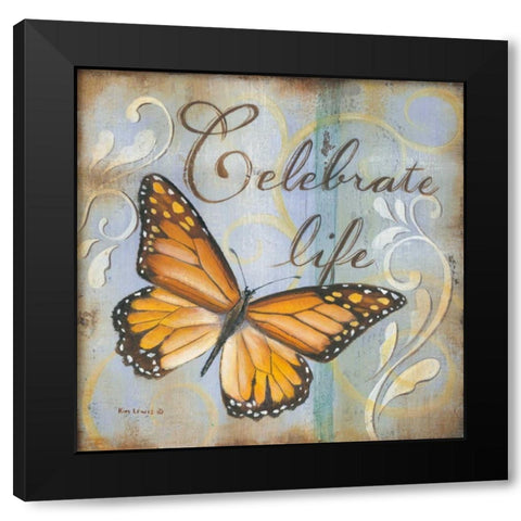 Celebrate Black Modern Wood Framed Art Print with Double Matting by Lewis, Kim