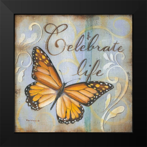 Celebrate Black Modern Wood Framed Art Print by Lewis, Kim