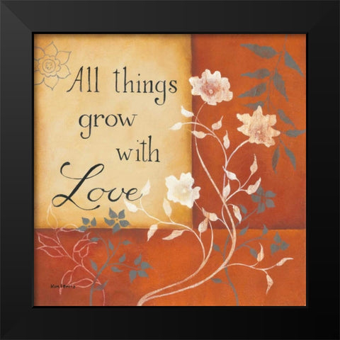 Grow With Love Black Modern Wood Framed Art Print by Lewis, Kim