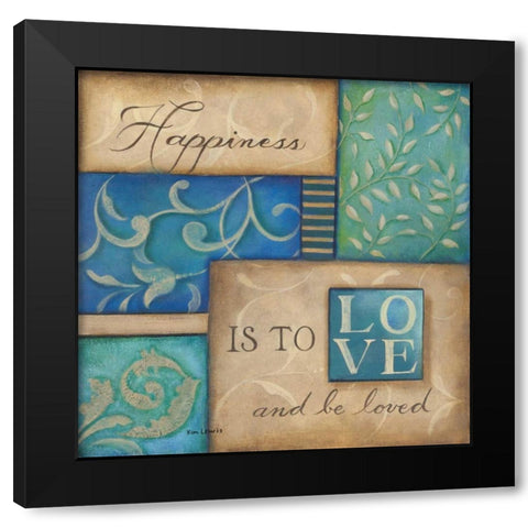 Happiness Black Modern Wood Framed Art Print with Double Matting by Lewis, Kim
