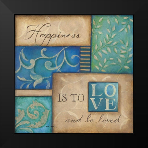 Happiness Black Modern Wood Framed Art Print by Lewis, Kim