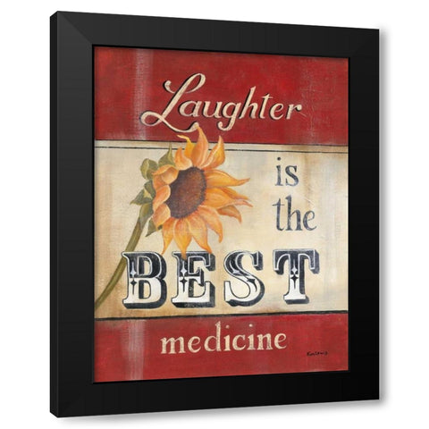Laughter Black Modern Wood Framed Art Print by Lewis, Kim
