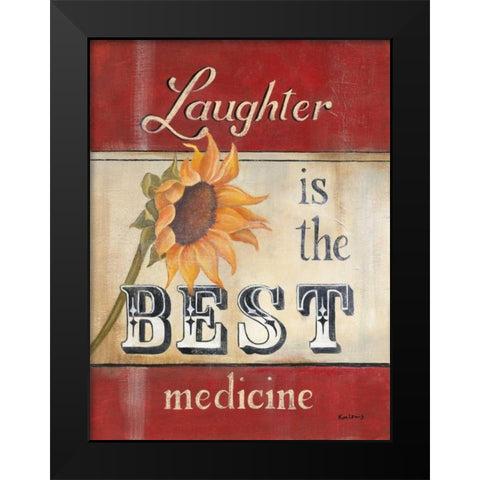 Laughter Black Modern Wood Framed Art Print by Lewis, Kim