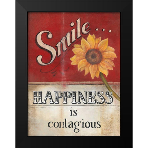 Smile Black Modern Wood Framed Art Print by Lewis, Kim