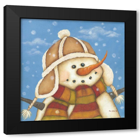 Snowman I Black Modern Wood Framed Art Print with Double Matting by Lewis, Kim