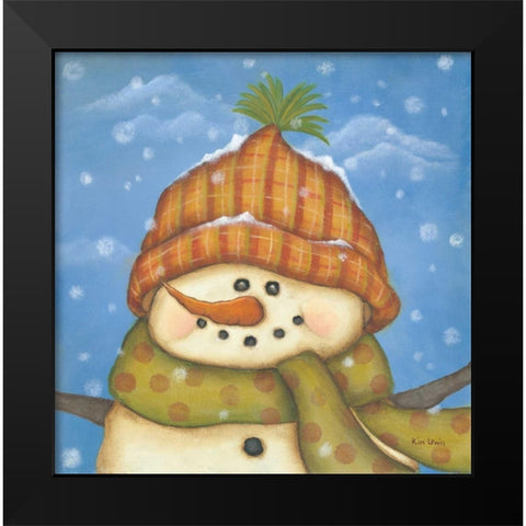 Snowman II Black Modern Wood Framed Art Print by Lewis, Kim