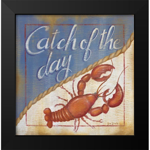 Catch of the Day Black Modern Wood Framed Art Print by Lewis, Kim