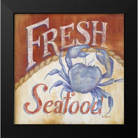 Fresh Seafood Black Modern Wood Framed Art Print by Lewis, Kim